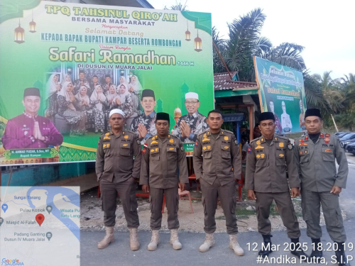 Bupati Kampar Safari Ramadhan di Muara Jalai, Satpol-PP Kampar Lakukan Pengawalan Lokasi